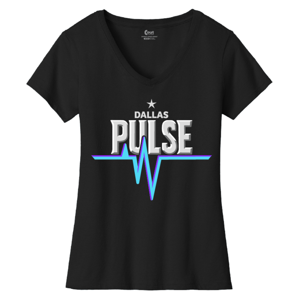Dallas Womens Pulse Wordmark V-Neck T-Shirt