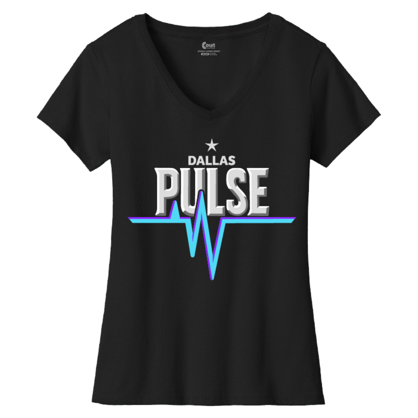 Dallas Womens Pulse Wordmark V-Neck T-Shirt