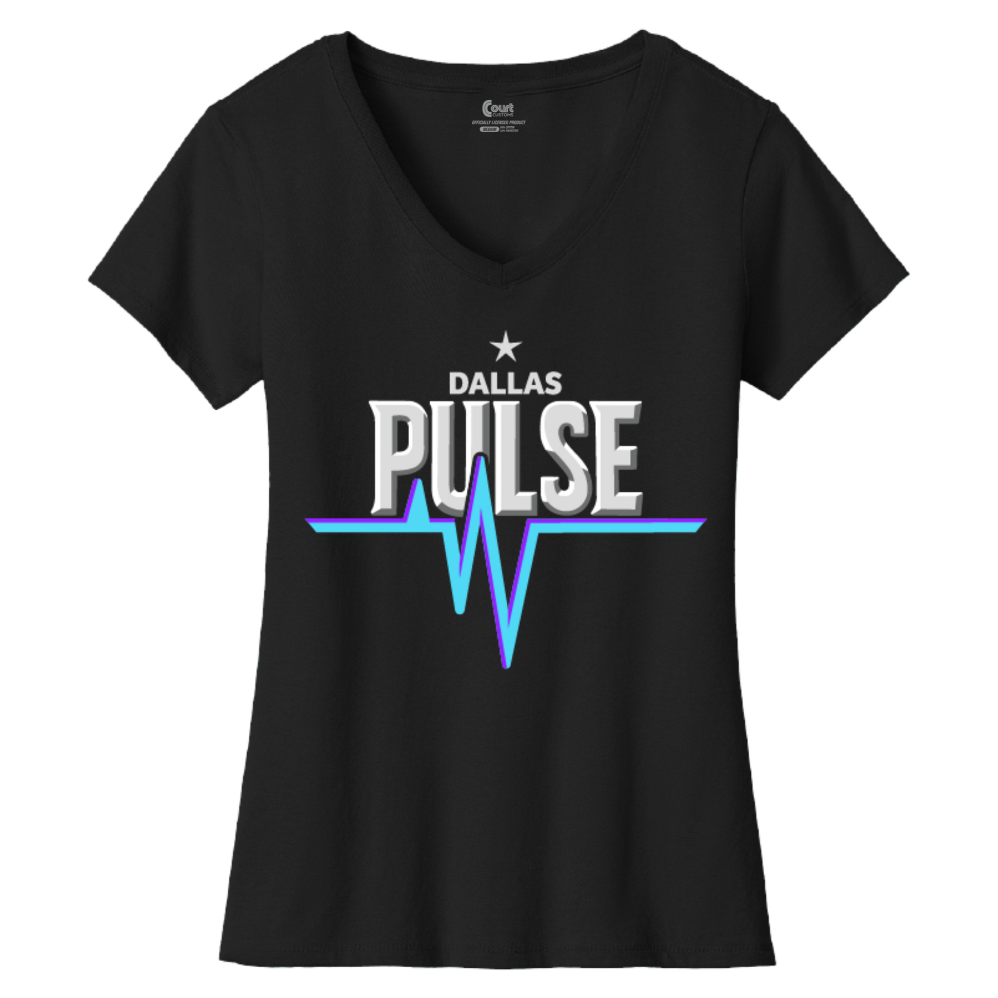 Dallas Womens Pulse Wordmark V-Neck T-Shirt