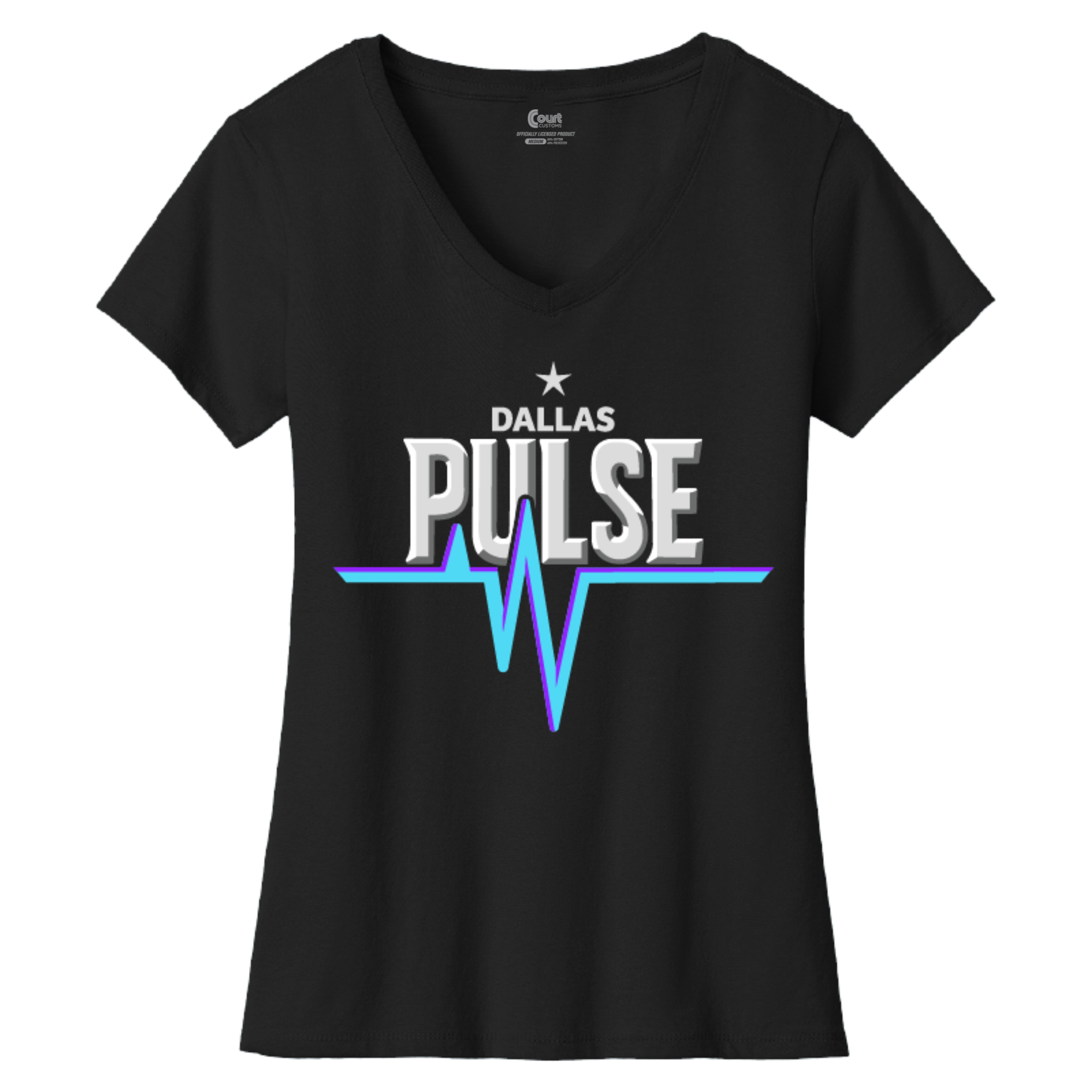 Dallas Womens Pulse Wordmark V-Neck T-Shirt