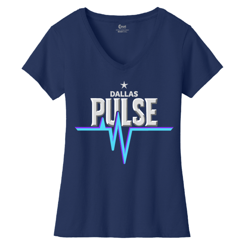 Dallas Womens Pulse Wordmark V-Neck T-Shirt