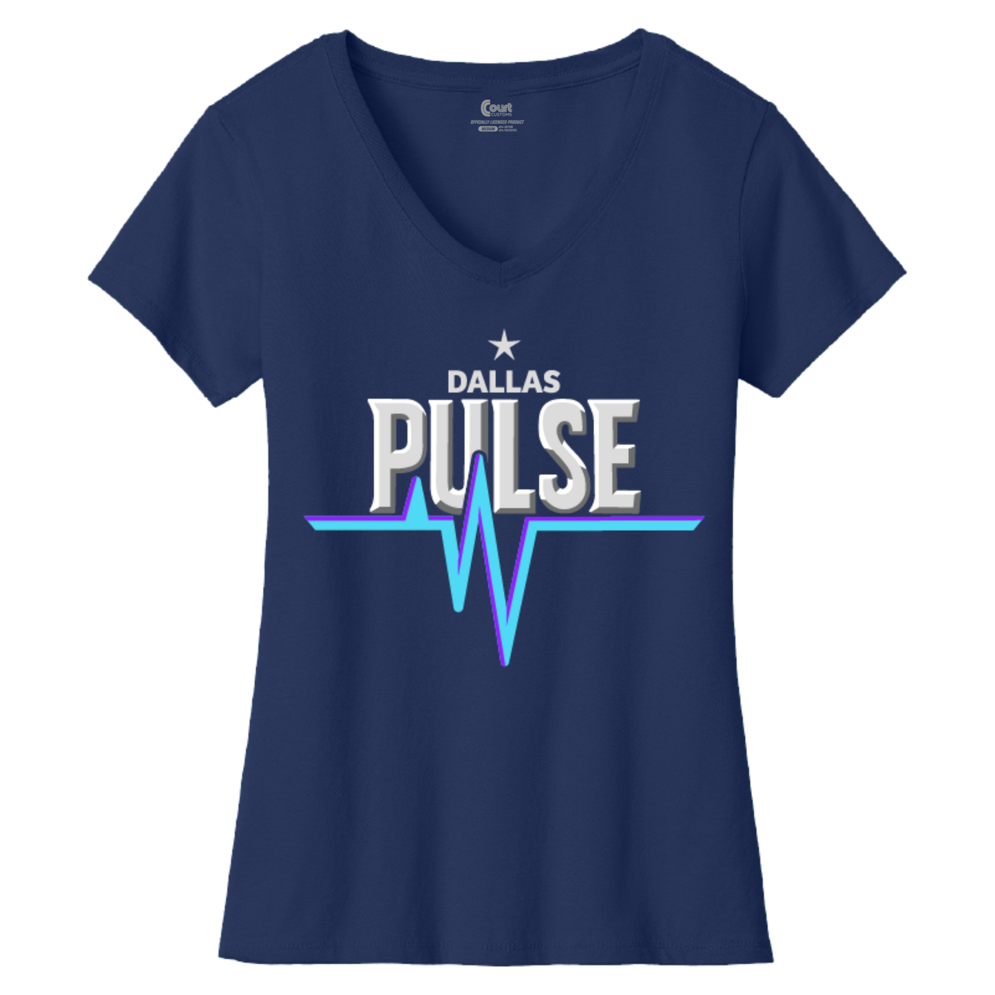 Dallas Womens Pulse Wordmark V-Neck T-Shirt