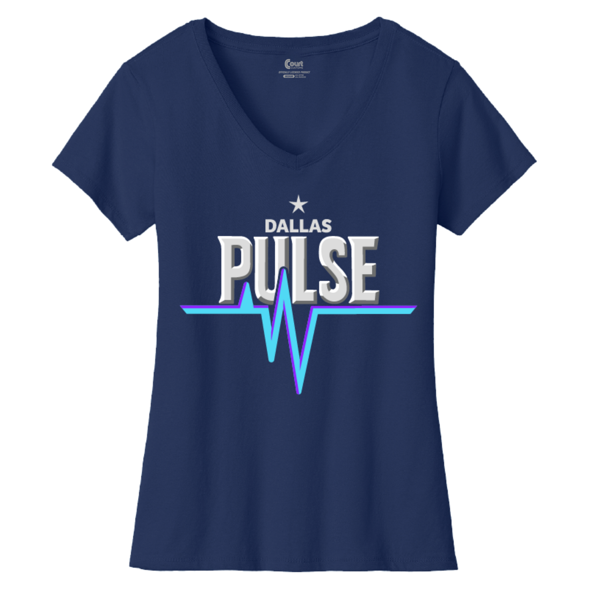 Dallas Womens Pulse Wordmark V-Neck T-Shirt
