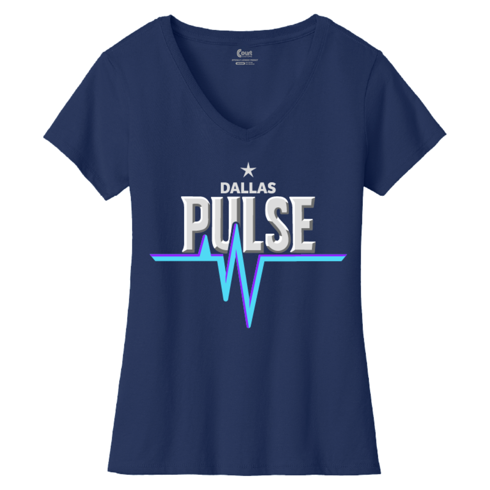 Dallas Womens Pulse Wordmark V-Neck T-Shirt