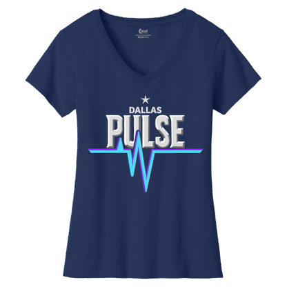 Dallas Womens Pulse Wordmark V-Neck T-Shirt