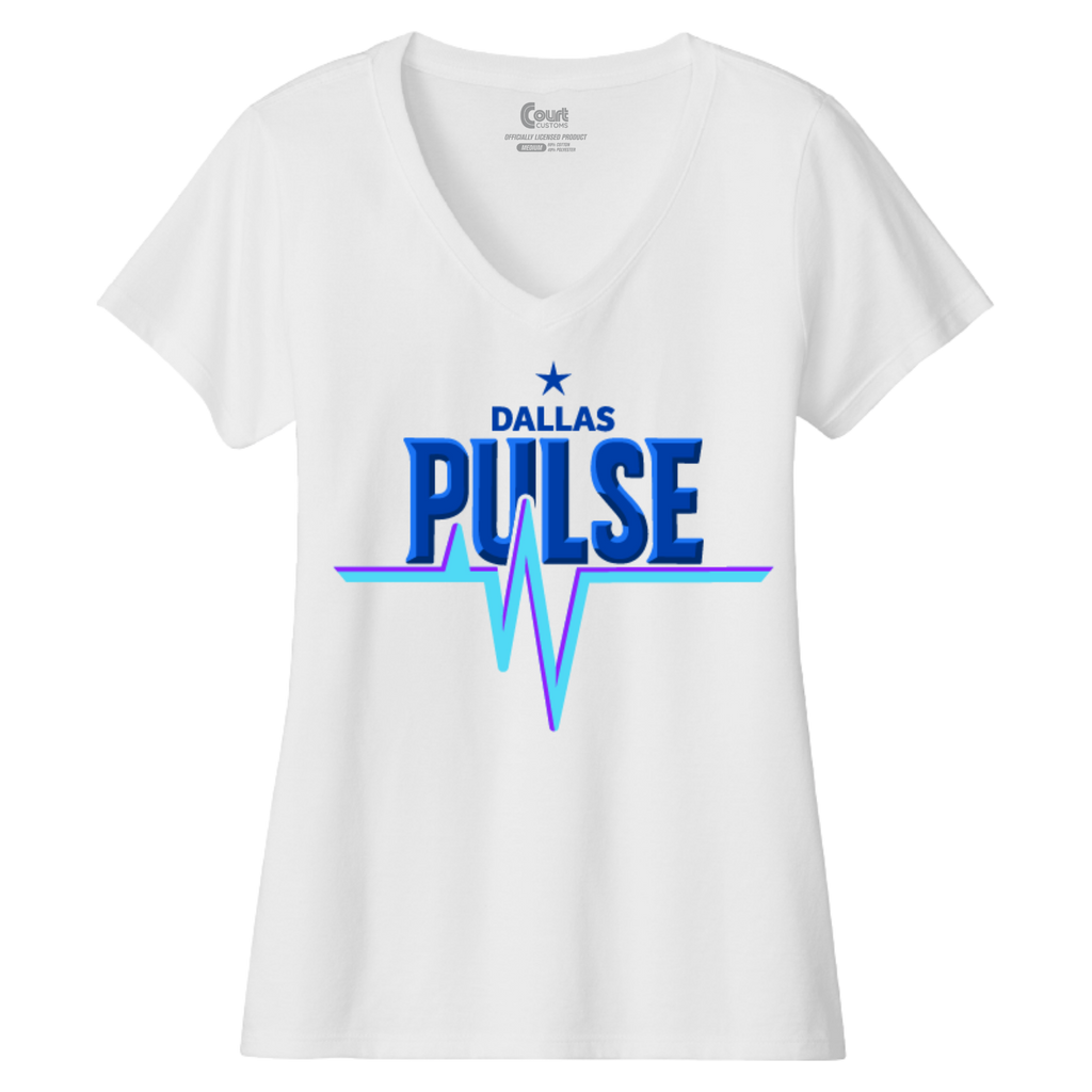 Dallas Womens Pulse Wordmark V-Neck T-Shirt