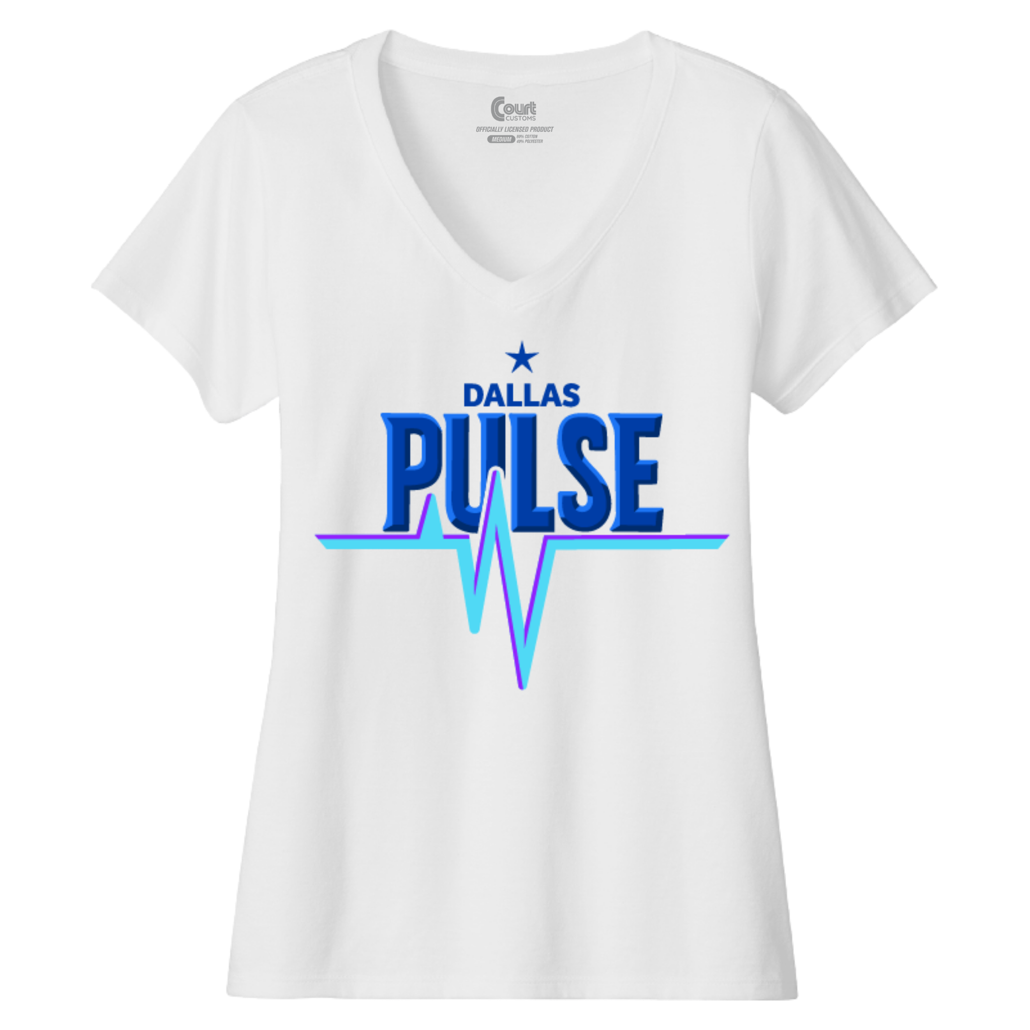 Dallas Womens Pulse Wordmark V-Neck T-Shirt
