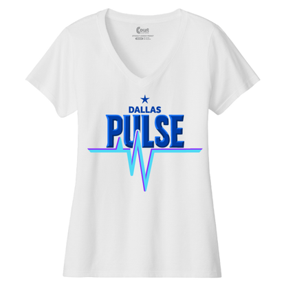 Dallas Womens Pulse Wordmark V-Neck T-Shirt